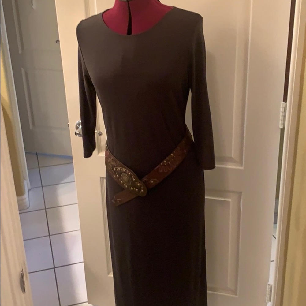 Gray knit long dress
